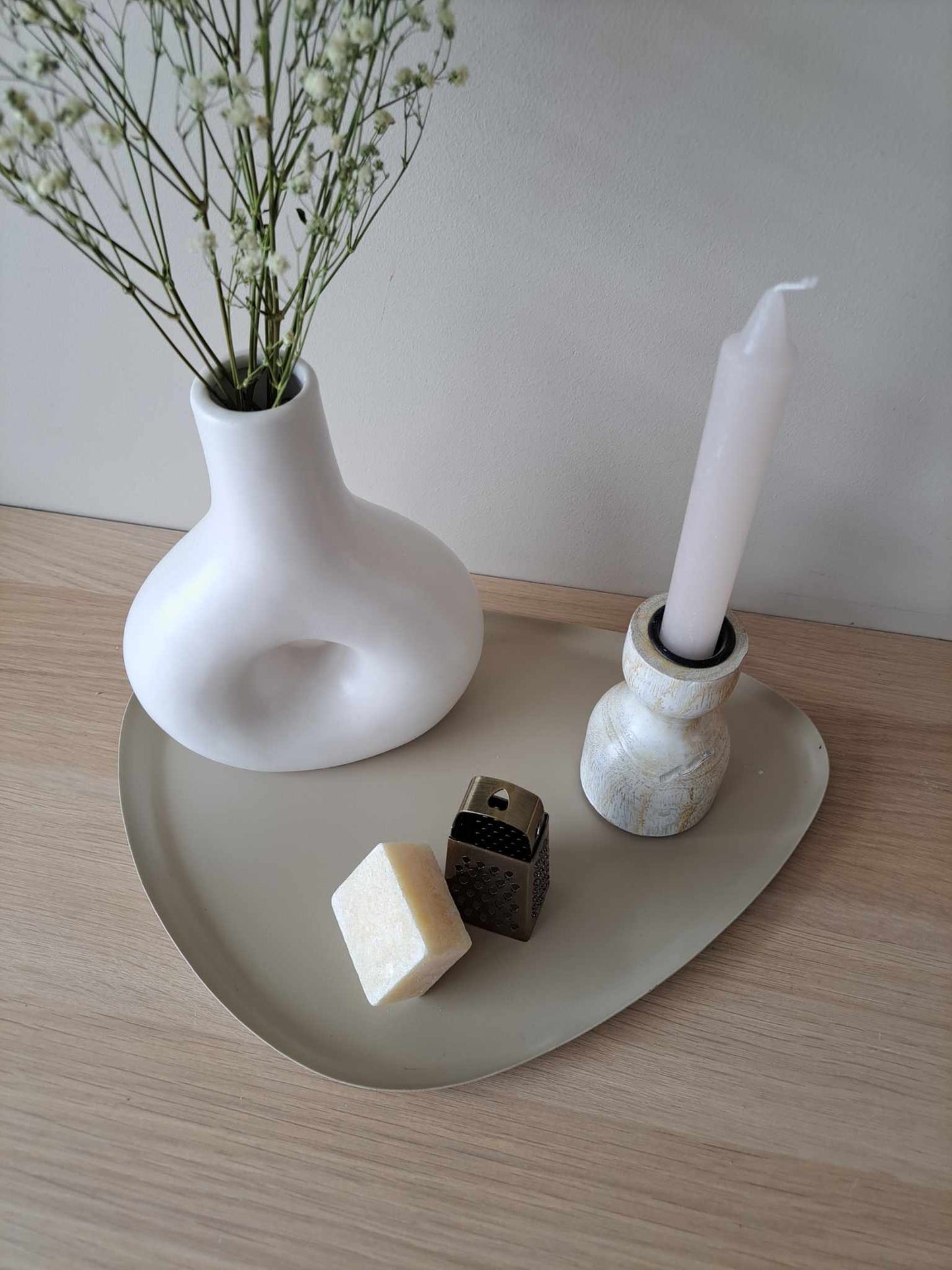 Decoratie set | beige/wit | droogboeketje - Decobloss