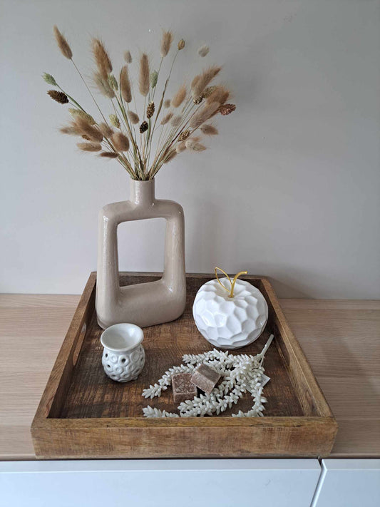 Decoratie - set | Hout | beige/wit - Decobloss