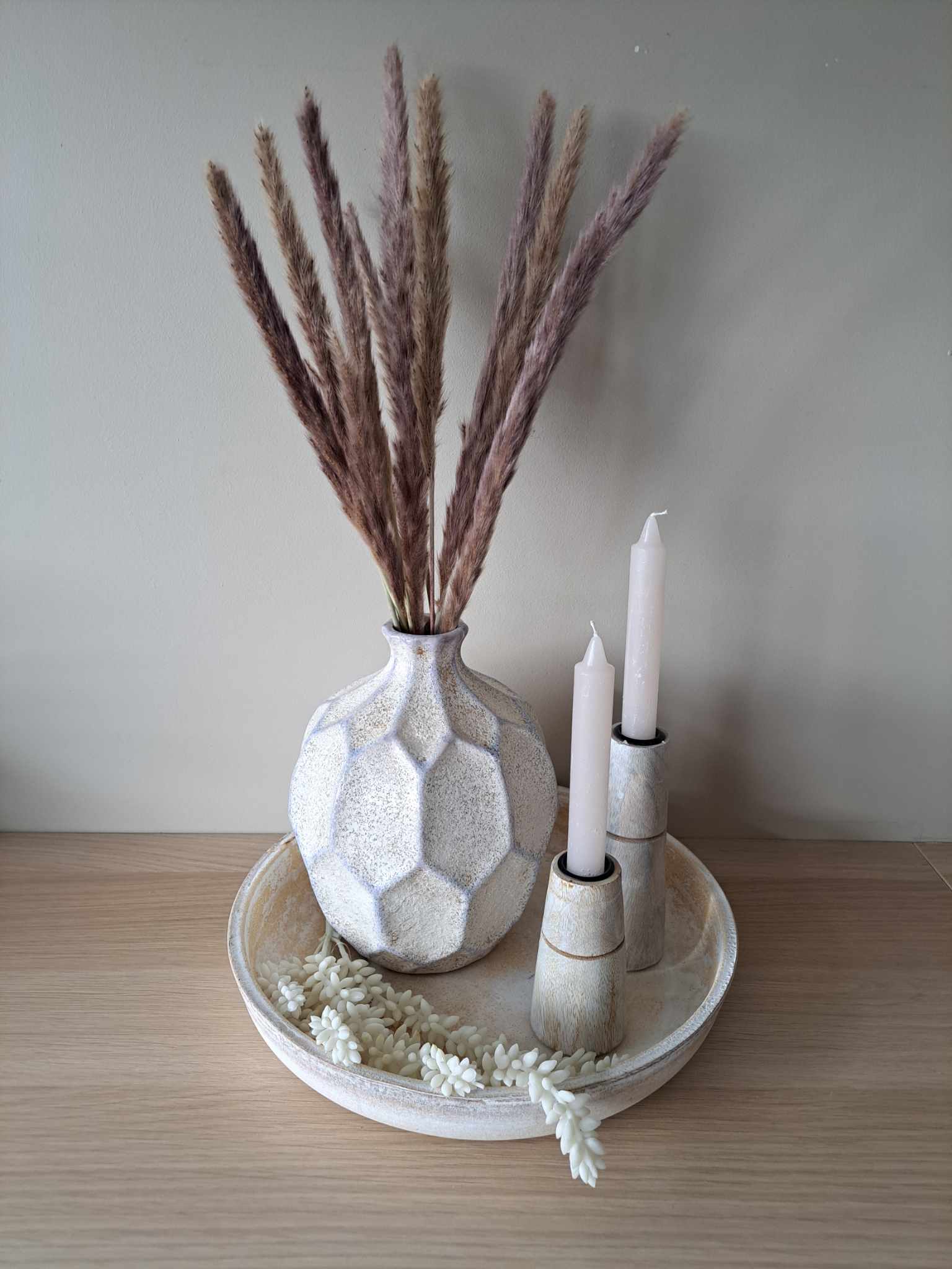 Decoratie - set | wit/cream | pampas - Decobloss