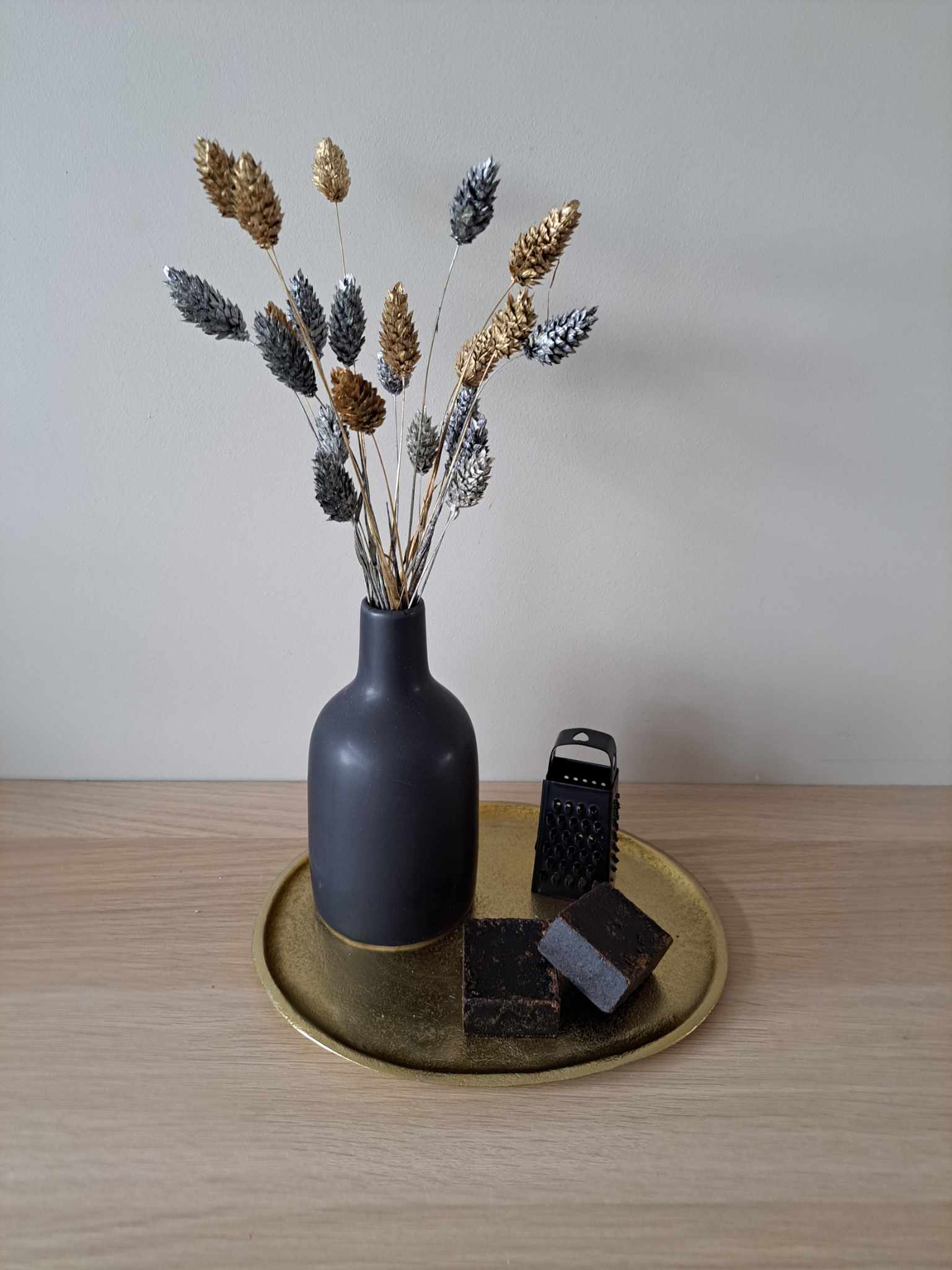 Decoratiesetje | Goud/zwart | droogboeketje - Decobloss