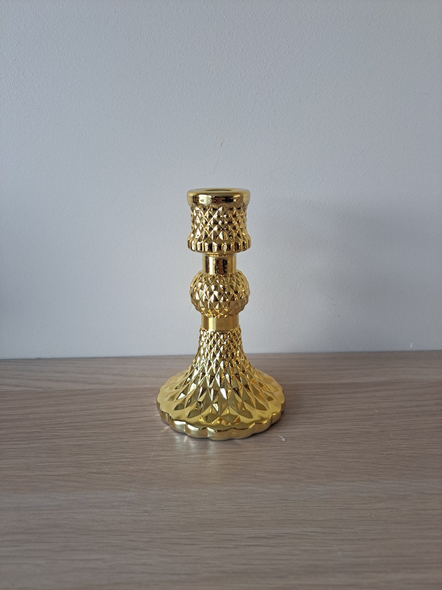 kandelaar swirl voor dinerkaars | goud | 8x13 cm - Decobloss