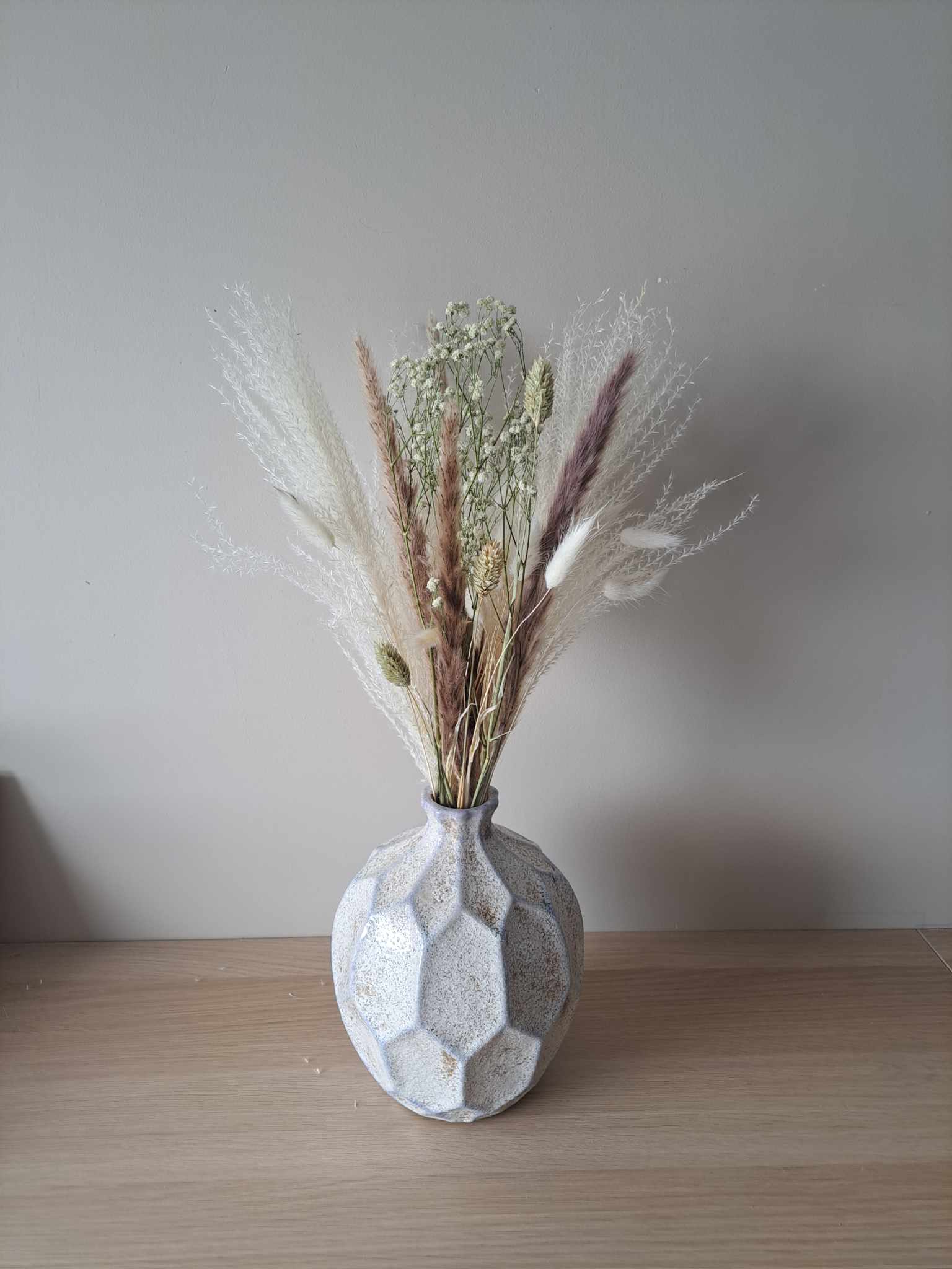 vaas met droogboeket | beige/bruin - Decobloss